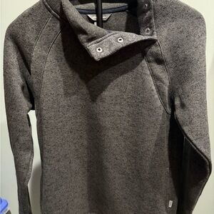 Eddie Bauer Gray Asymmetrical Collar Sweatshirt
